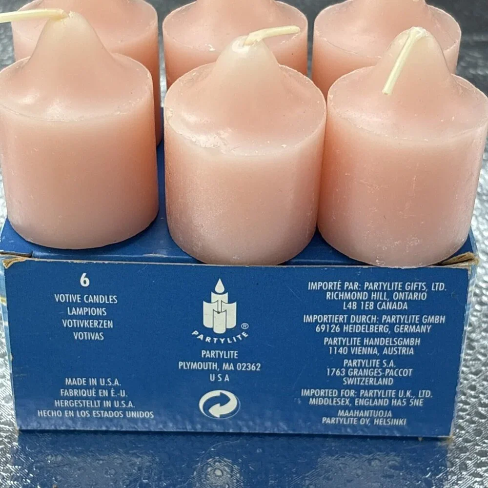 Vintage PARTYLite Indulgences V0045 Awakening Pink Votives Set 6 USA Retired‎ - Picture 4 of 11